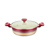 7QT Rose Red Gradient Ceramic Stockpot, Gas/Electric/Induction Compatible